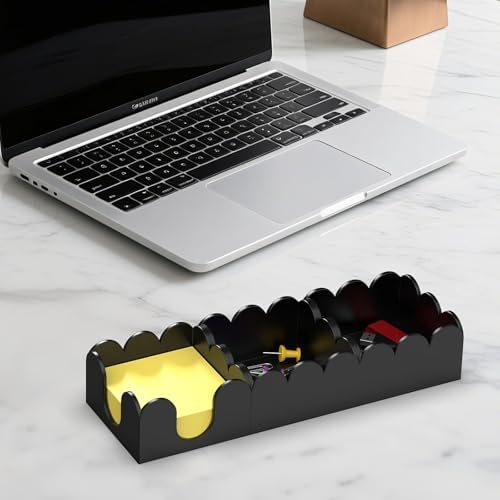 YAGELI Magnetic 3-in-1 Acrylic Sticky Note Holder Dispenser | Modern Desktop Organizer for 3x3 Post It Notes & Memo Pads with Non-Slip Base | for Productive Workspace at Office, Home or School | Black - Image 6