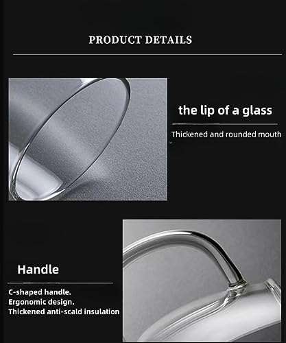 Clear Glass Mug with Handle, Pink Handle/16oz, borosilicate glass mug for large glass coffee mugs with handles, beverage mugs with handles or as a gift!… - Image 6