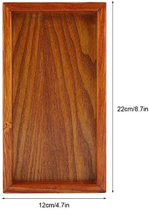 Wooden Tray, Wooden Serving Tray, Rectangle Wooden Tea Tray Serving Table Plate for Tea, Coffee, Snacks, Water Cup, Drinks(2212cm) - Image 5