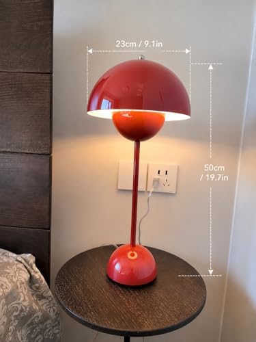 Flower Bud Lamp, Big Mushroom Table Lamp, 20" Tall, Plug-In, Brown Red - Image 5
