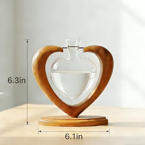2Pack Plant Propagation Station, Heart Glass Vase & Wooden Stand - Image 2