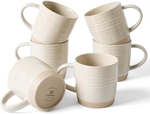 famiware Coffee Mugs Set of 6, 13 oz Mug Set, Ceramic Cup Set with Handle by Famiware