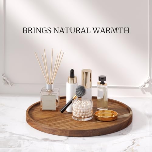 VERTORGAN Acacia Wood Serving Tray,11.8 Inch Decorative Trays,Home Decor - Image 3