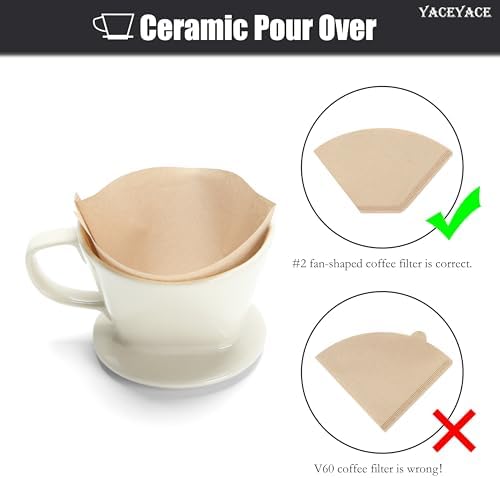 Ceramic Pour Over Coffee Dripper, Small Ceramic Pour Over, Off White - Image 4