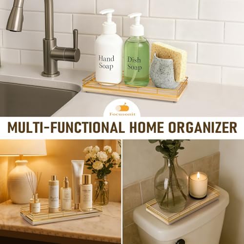 Bathroom Vanity Tray for Countertop, 12" x 6" Oak Wood Toilet Tank Tray - Image 5
