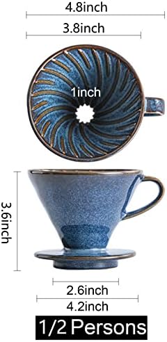 Ceramic Coffee Dripper Filter 60Angle Tapered Hand Brew Pour Over Coffee Maker Set Reusable Porcelain Portable For Home Baristas - Image 5