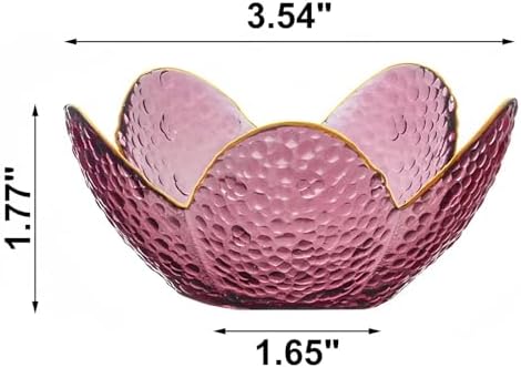 Small Purple Flower Jewelry Dish, Glass Jewelry Ring Tray Trinket Bowl, Nightstand Decor Ring Holder for Women, Wedding, Birthday, Mother's Day Gifts for Women - Image 2