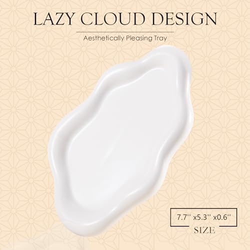 CCINPPY Ceramic Cloud Jewelry Tray Trinket Dish Key Bowl Nightstand Decor - Image 2