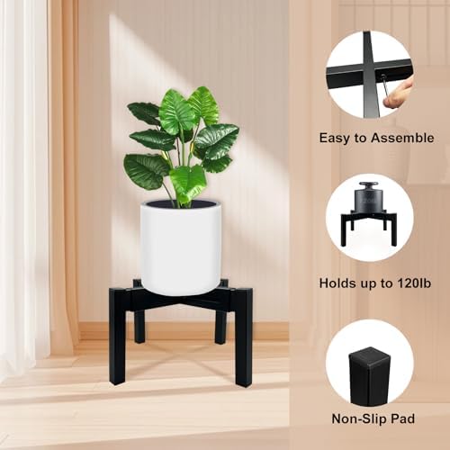 Heavy Duty Adjustable Metal Plant Stand for 10"-16" Plant Pot – Indoor & Outdoor (Black, 1 Pack) - Image 5