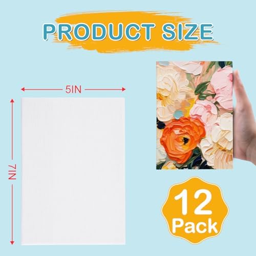 ESRICH 12 Pack 5x7 Small Canvas for Painting, Ideal for Kids & Beginners - Image 2