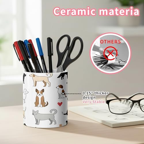 Ceramic Pen Holder Desk Accessories Brush Holder Pencil Holder Organizer - Image 3