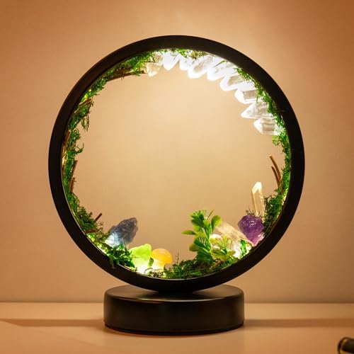 Runyangshi Forest Style Bedroom Night Light USB Port 3 Colours Dimming Mode Bedside Lamp Natural Clear Quartz Single Crystal Healing Crystal Night Lamp for Bedroom Office Home Decor Gift by Runyangshi