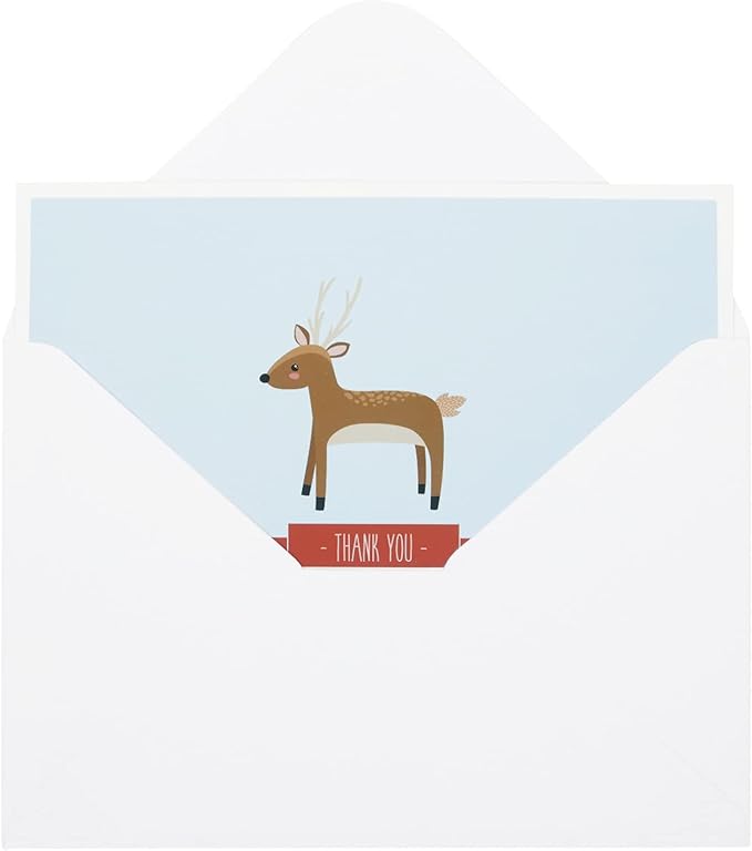 Best Paper Greetings Baby Shower Thank You Cards with Envelopes - Funny Woodland & Cute Animal Designs - Premium Cardstock Greeting Cards with Adhesive Envelopes - 6 Designs, Pack of 48, 4 x 6 In