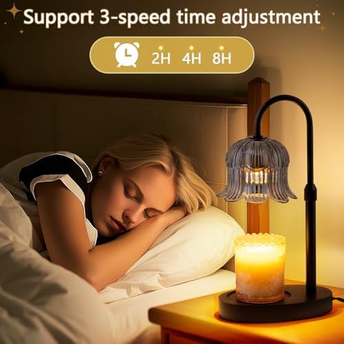 CRMILL Candle Warmer Lamp Electric Timer - Candles Height Control Warmers Scented Lamps No Flame Heat Warm Melt Wax Jar Modern Home Decor Table Lights for Home Living Bedroom Decorative - Image 4