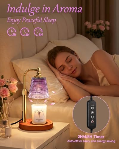 Hong-in Candle Warmer Lamp with Timer, Birthday Gifts for Women, Purple - Image 5