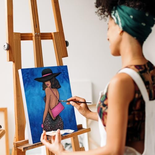 Nuberlic Pre Drawn Canvas for Painting Canvas Painting Kit Elegant Lady Afro Girl Theme Painting Kit DIY Adult Birthday Sip and Paint Party Favor 8x10 inches Mothers Day Gift - Image 3