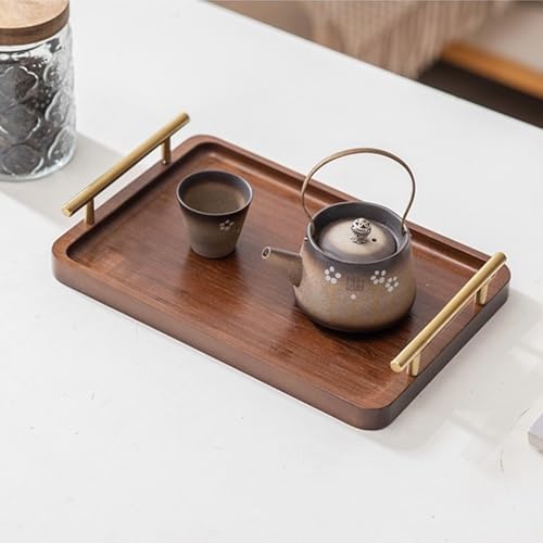 XZHXFX Bamboo Serving Tray with Gold Handles,Small by XZHXFXHouseware
