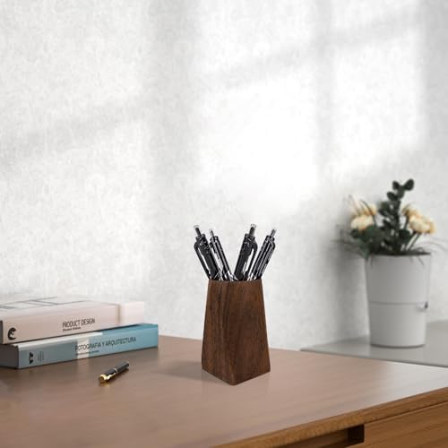 Wooden Pen Holder for Desk, Walnut Pencil Cup Holder Stand, Multi Purpose Desktop Organizer Desk Accessories for Home Office - Image 5