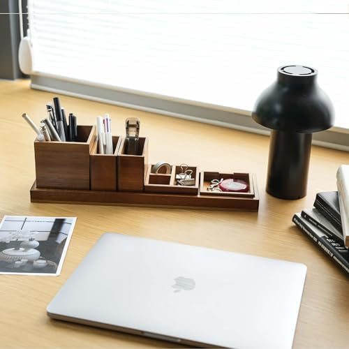 Wood Vanity Tray Set, 6-Piece Countertop Organizer for Small Items - Image 6
