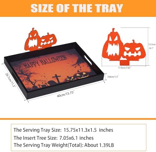 Krismax Halloween Decorations Decorative Serving Trays and Platters Pumpkin Tray - Snacks Bowl Candy Dish - for Breakfast, Lunch, Dinner, Appetizers - Food Tray - Image 3