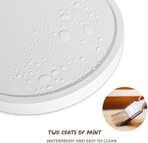 Round Decorative Tray Farmhouse Kitchen Decor Soap Dish, 8" White - Image 4