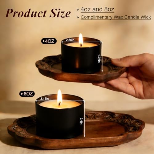 PCREGPAE 8OZ Black Candle Tins Cans with Lids and Wicks for Making Candles - Image 2