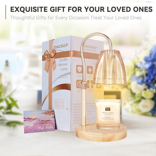 TOACSUCP Candle Warmer Lamp with 3 Bulbs, Adjustable Height Dimmable Candle Warmer with Timer, Compatible with Large Jar Candles, Candle Lamp with Charming Gift Box Ribbon for Her/Him - Image 7