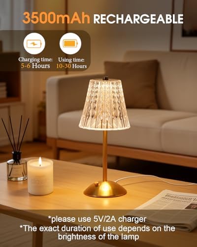 Cordless Touch Table Lamp, Classic Edition Rechargeable Small Desk Lamp - Image 4