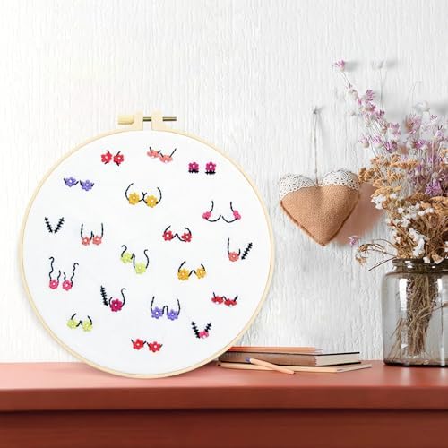 Crafmanoe Flowers Embroidery Kits for Beginners Adults, Hand Embroidery Starters Kits, Stamped Cross Stitch Kits DIY Needlepoint Kits for Beginners Adults, Embroidery Hoop, Thread and Video Tutorial - Image 7