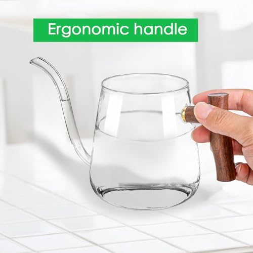 Watering Can Indoor Plants, 27 OZ Glass Watering Can, Long Curved Spout - Image 3