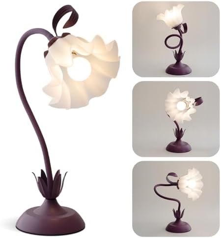 WERFOP Flower Table Lamp Cute Desk Lamp for Bedroom Home Decor (Purple) by WERFOP