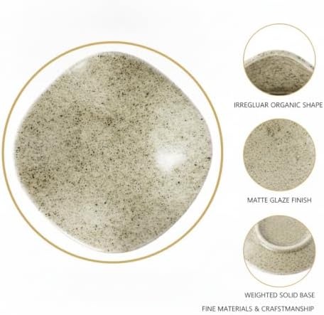 Ceramic Vanity Tray, Irregular Catchall Bowl for Jewelry and Keys, Modern Decorative Accent for Nightstand or Desktop, 7.7 x 7.7 Inches (1 PC) - Image 6