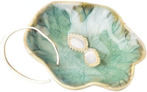 Mecaikru Ceramic Ring Dish, Flower Jewelry Tray with Kiln Glaze Finish - Image 7