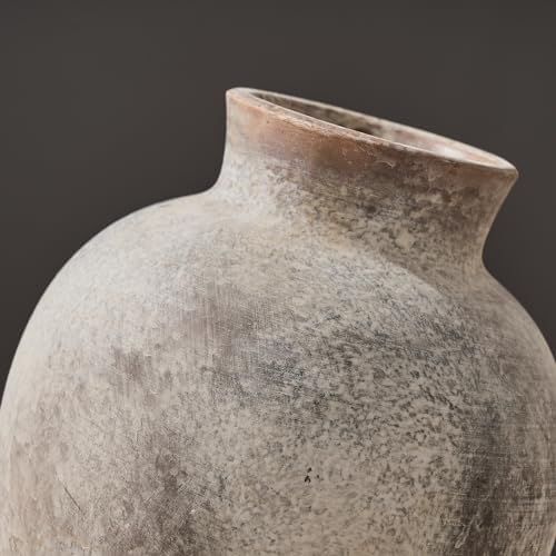 SIDUCAL Ceramic Decorative Flower Vase | 6 Inch Pottery Rustic Farmhouse | Boho | Whitewashed Terracotta Vase for Home Decor, Table, Living Room, Bathroom, Shelf, Mantel Decoration - Image 5