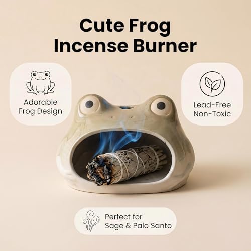 Ceramic Palo Santo Holder & Frog Incense Burner - Mini Chimney - Image 4