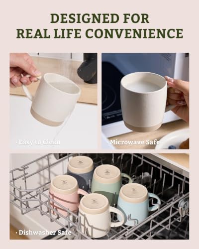 famiware Coffee Mugs Set of 8, Milkyway 13 oz Ceramic Cup Set with Handle - Image 5