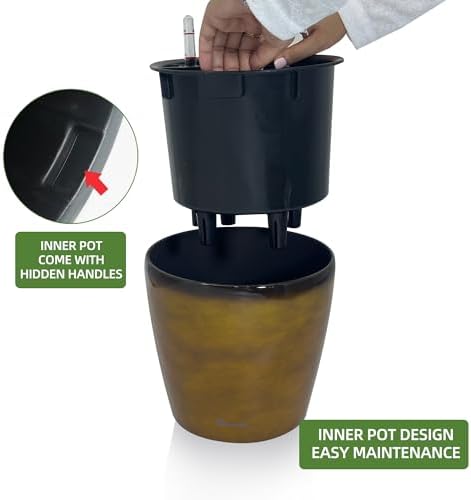 Dexceder 9x8 Self Watering Planter (Yellow Brown Gradient) - Image 4