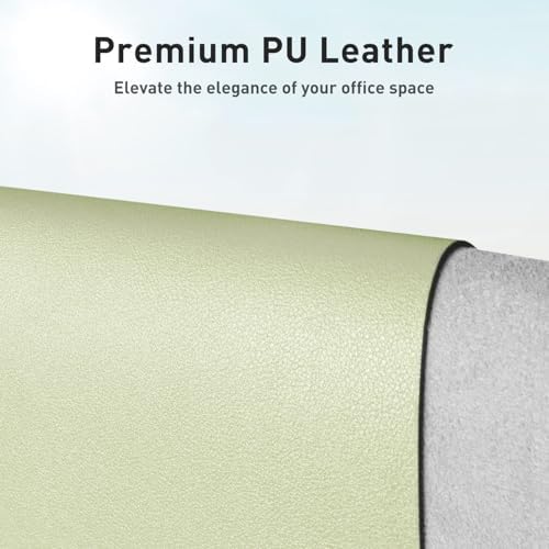 Aothia Faux Leather Desk Mat - Non-Slip PU Leather Desk Blotter, Waterproof Writing Surface, Large Desk Pad for Office & Home (Grass Green, 55" x 24") - Image 2