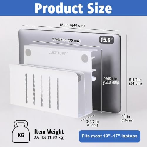 LUKETURE Desk Side Storage, 2 Tier Under Desk Laptop Mount with Pen Slot - Image 6