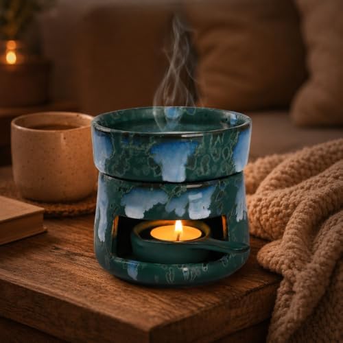 Bighan Tea Light Candle Holder Ceramic Oil Burner Tealight Wax Warmer - Image 4