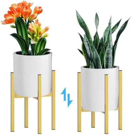 Heavy Plant Stand for 10"-16" Plant Pot Indoor Outdoor Corner, Adjustable Metal Heavy Duty for Large Pot (Golden 1 Pack) - Image 2