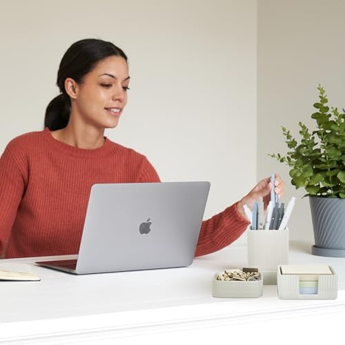 Aesthetic Desk Organizer Set of 3 - Sturdy Concrete Office Accessories - Image 4