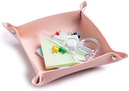 Leather Jewelry Valet Tray for Women and Man (Pink-B) - Image 4