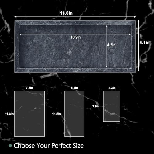 Natural Marble Vanity Tray, Stone Organizer for Bathroom & Kitchen - Image 2