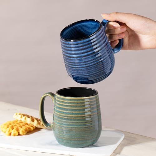 20 oz Large Coffee Mug for Women and Men, Large Ceramic Mug (Green, 1PCS) - Image 5