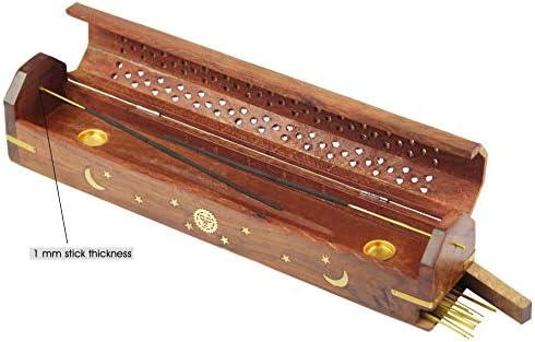 COTTON CRAFT Sheesham Wood Incense Burner Holder - Set of 2 Incense Burners - Image 3