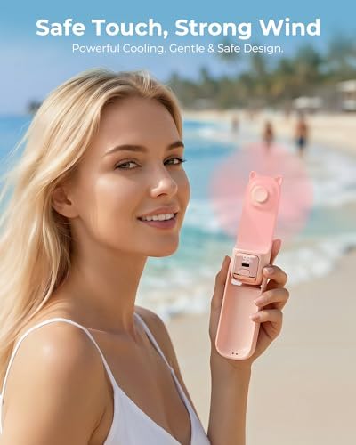 FrSara Portable Handheld Mini Fan, 2000mAh Rechargeable Personal Desk Fan - Image 2