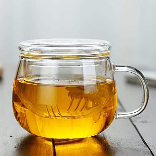 Tosnail 2 Pack 13 Ounce Glass Tea Cup Set with Lid and Infuser, Clear Teacups with Strainer for Loose Tea Brewing - Image 7