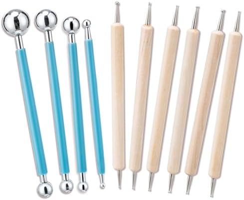 Amrules 10Pcs Double-Ended Stainless Steel Dotting Tools with Multiple Size by Amrules