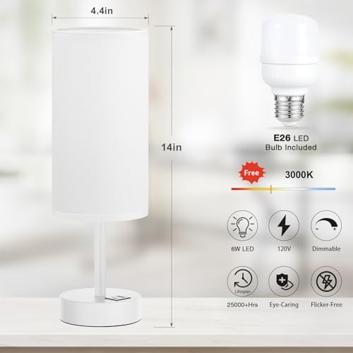 Dicoool Bedside Table Lamp for Bedroom - 3-Way Dimmable Touch Lamp, USB A+C - Image 5